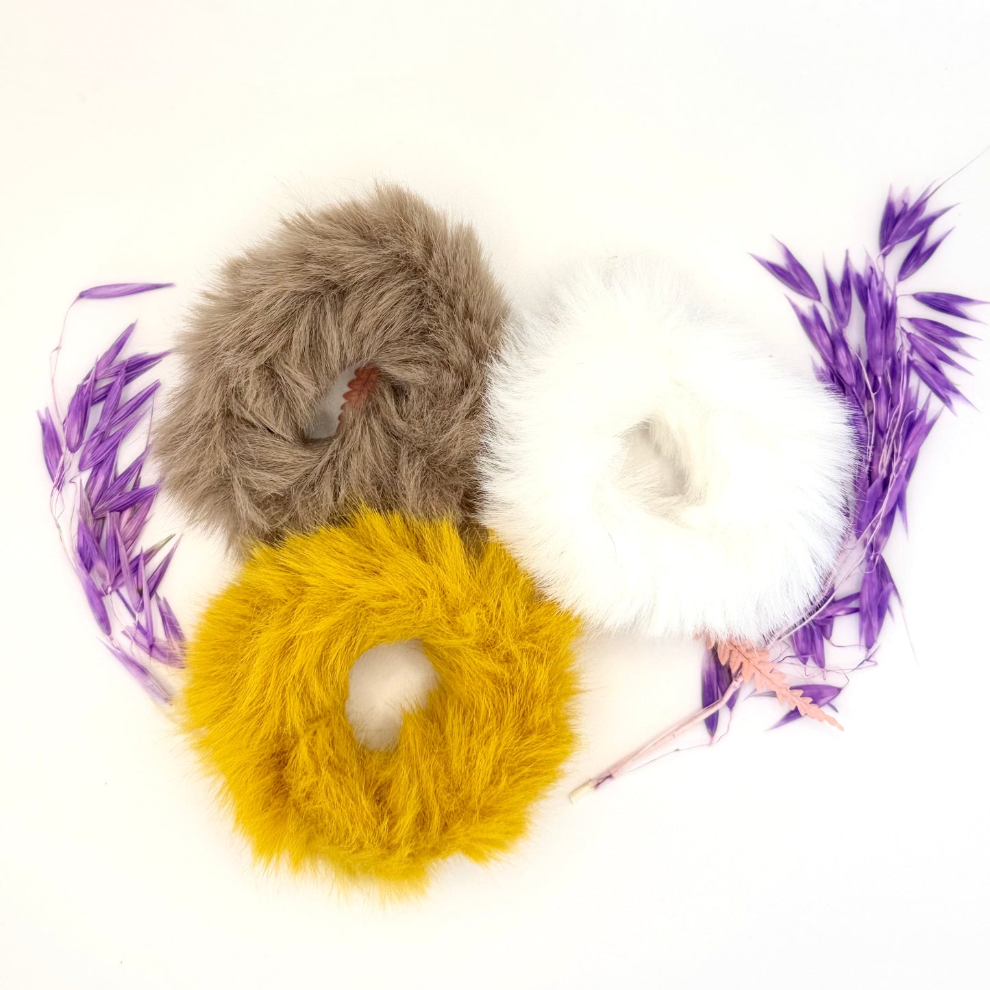 π€ Grip Trio β Mini Fluffy Scrunchie Set (3-pack)
