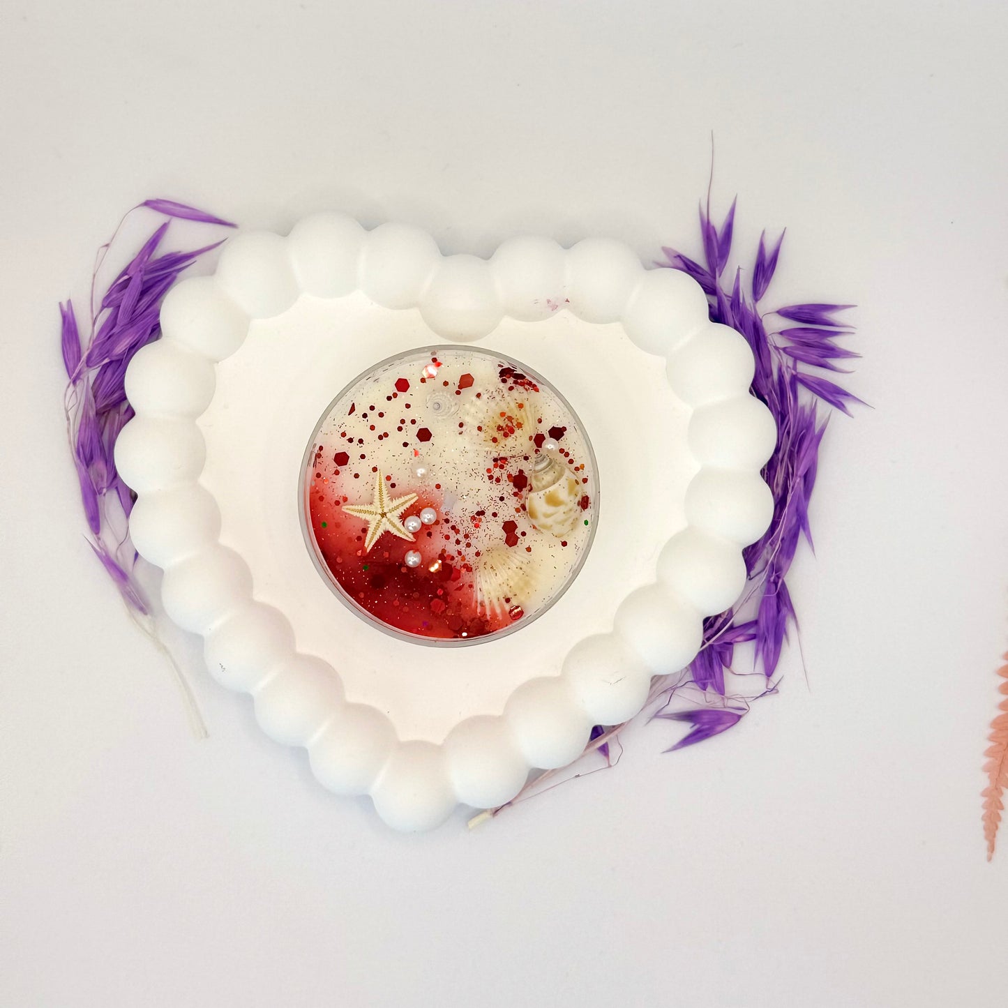 🐚 Rosé Tide — Ocean-Topped Scented Candle