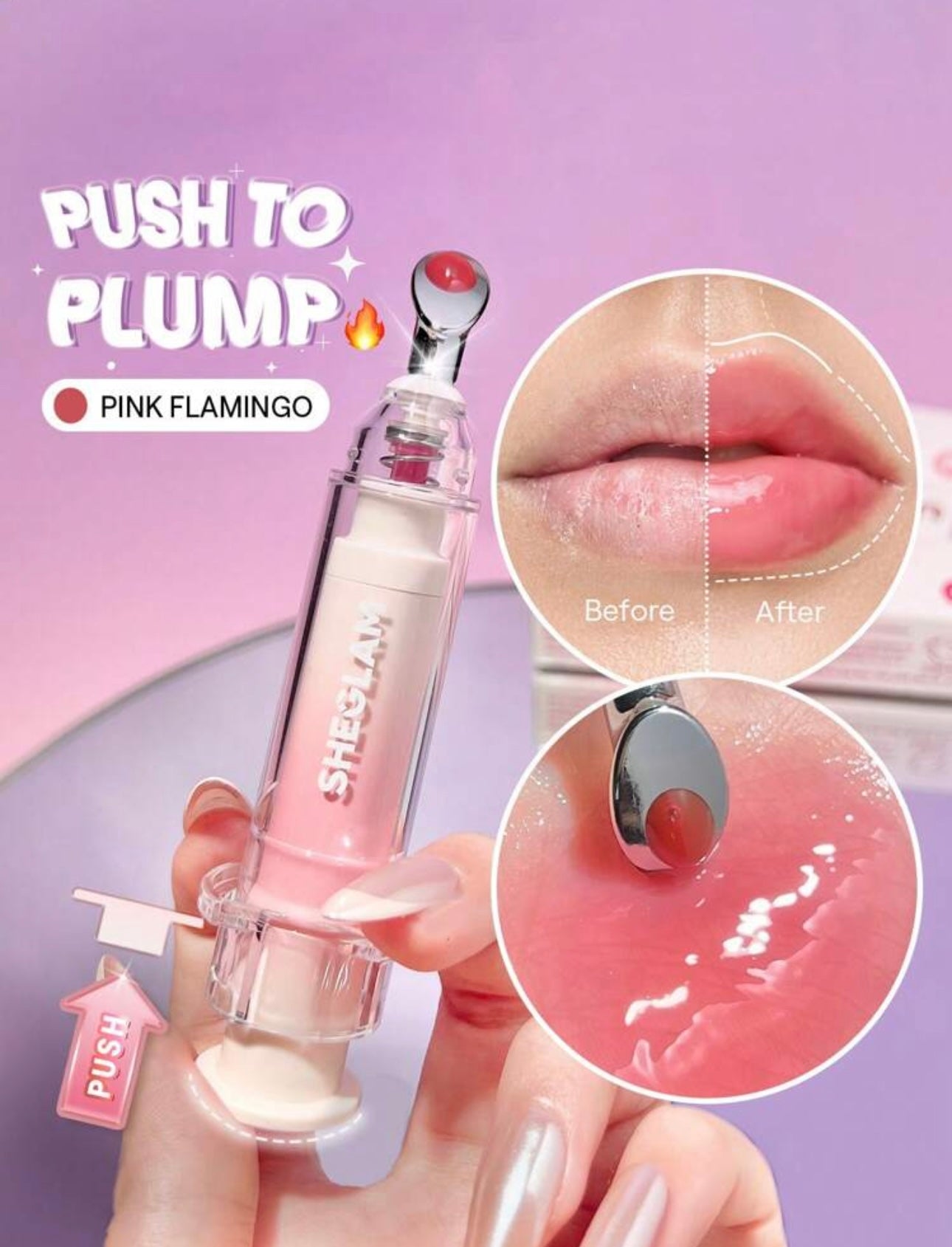 SHEGLAM Booster Shine Plumping Lip Gloss ā Pink Flamingo šāØ