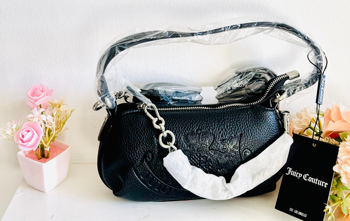 Juicy Couture Black Twig Narrative Shoulder Bag ππ€