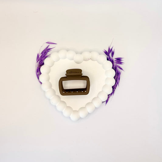 🤎 Tiny Frame — Mini Taupe Hair Clip