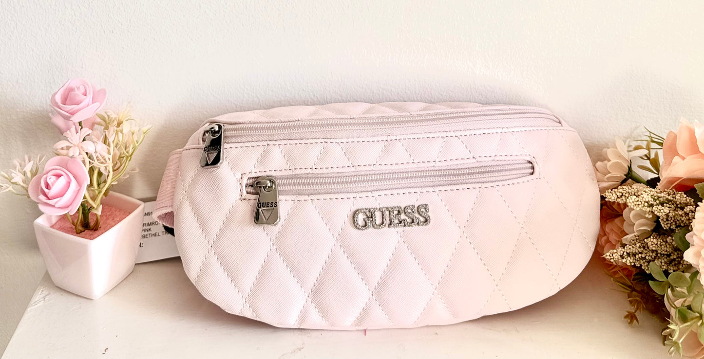 GUESS Quilted Belt Bag – Baby Pink 🌸✨