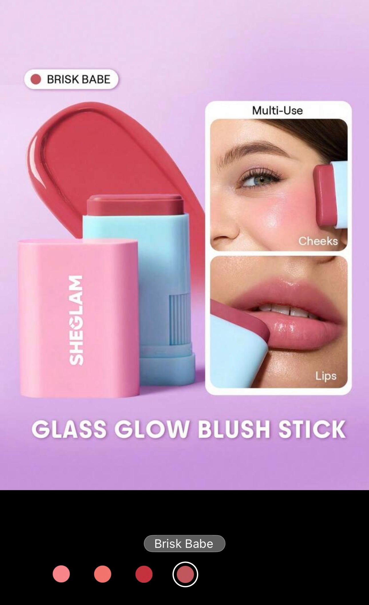 SHEGLAM Glass Glow Blush Stick — Brisk Babe 🌸✨